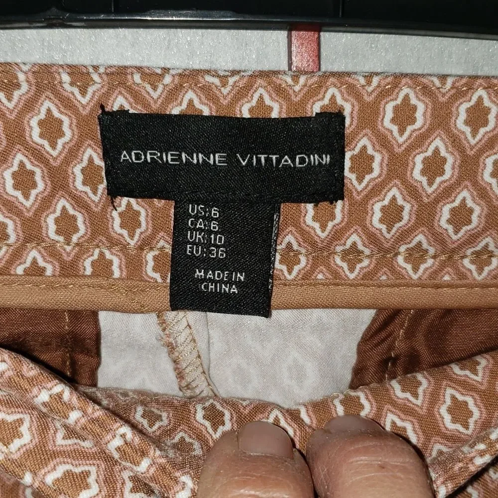 Adrienne Vittadini Brown/Tan Straight Leg Pants